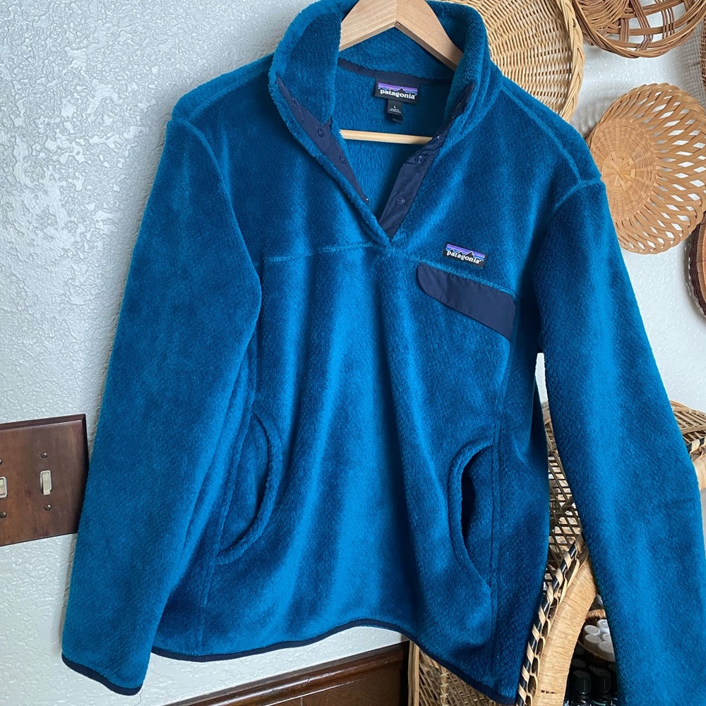 Dark Teal / Blue Plush Patagonia Pullover